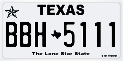 TX license plate BBH5111