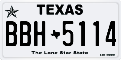TX license plate BBH5114