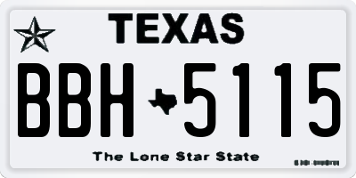 TX license plate BBH5115