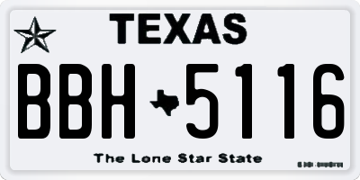 TX license plate BBH5116