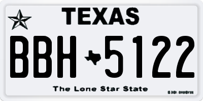 TX license plate BBH5122