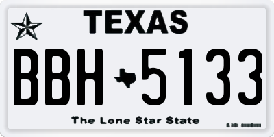 TX license plate BBH5133