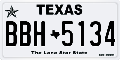 TX license plate BBH5134