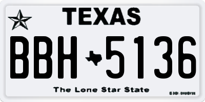 TX license plate BBH5136