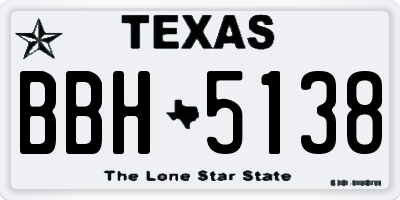 TX license plate BBH5138