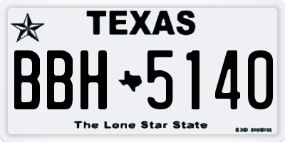 TX license plate BBH5140