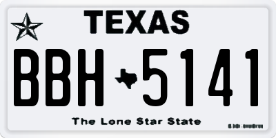 TX license plate BBH5141