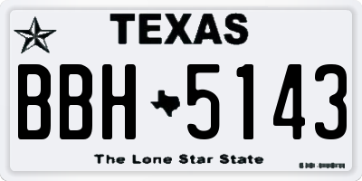 TX license plate BBH5143