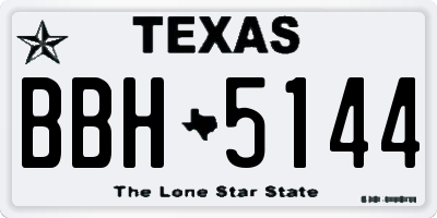 TX license plate BBH5144