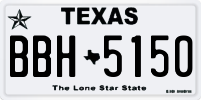 TX license plate BBH5150