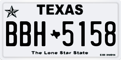 TX license plate BBH5158