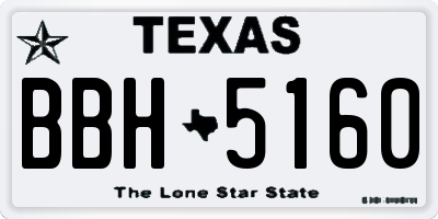 TX license plate BBH5160