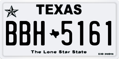 TX license plate BBH5161