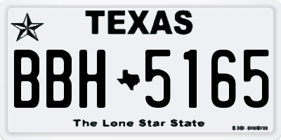 TX license plate BBH5165