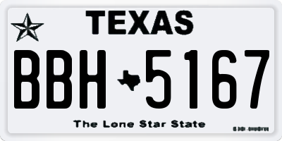 TX license plate BBH5167
