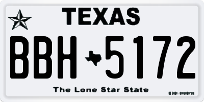 TX license plate BBH5172