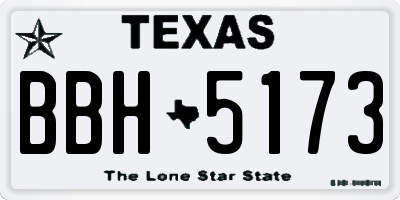 TX license plate BBH5173