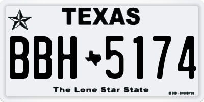 TX license plate BBH5174