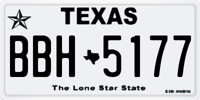 TX license plate BBH5177