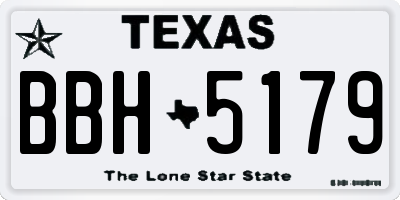 TX license plate BBH5179