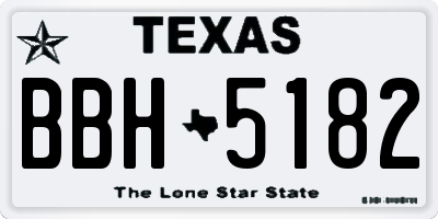 TX license plate BBH5182