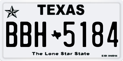 TX license plate BBH5184