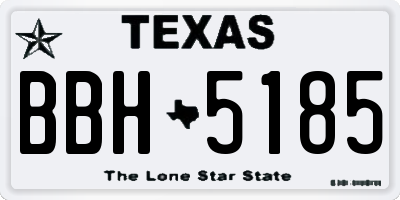 TX license plate BBH5185