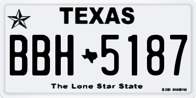 TX license plate BBH5187