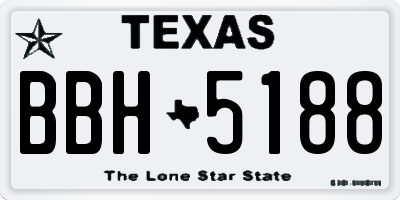 TX license plate BBH5188