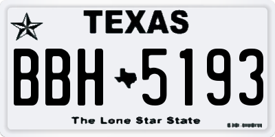 TX license plate BBH5193