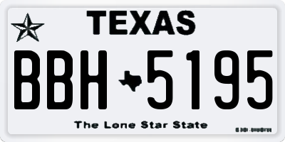 TX license plate BBH5195