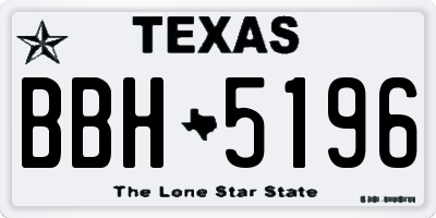 TX license plate BBH5196