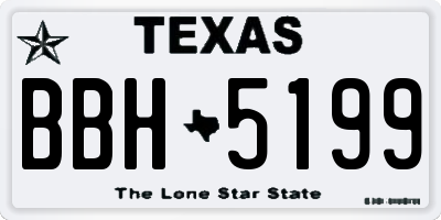 TX license plate BBH5199