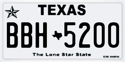 TX license plate BBH5200