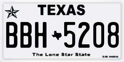 TX license plate BBH5208