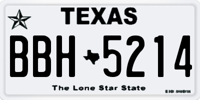 TX license plate BBH5214