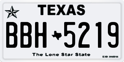 TX license plate BBH5219