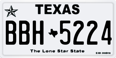 TX license plate BBH5224