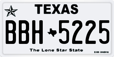 TX license plate BBH5225