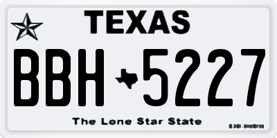 TX license plate BBH5227