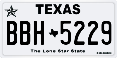 TX license plate BBH5229