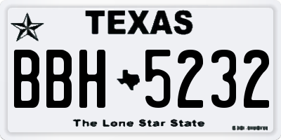 TX license plate BBH5232