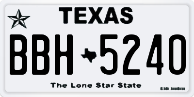 TX license plate BBH5240