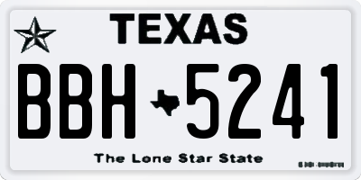 TX license plate BBH5241