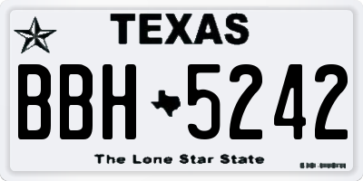 TX license plate BBH5242