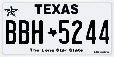 TX license plate BBH5244