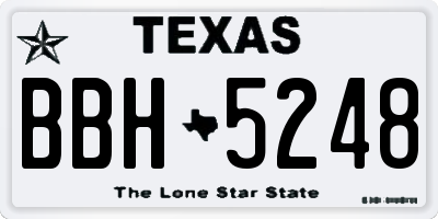 TX license plate BBH5248