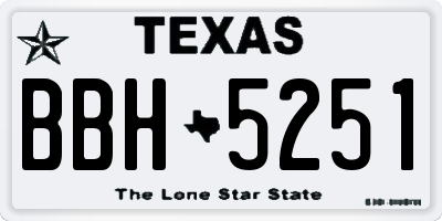 TX license plate BBH5251