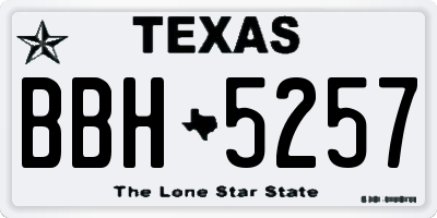 TX license plate BBH5257