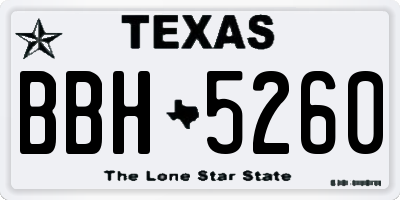 TX license plate BBH5260